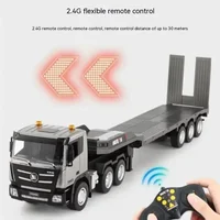 Huina 1318 RC Flat Truck Model 1:24 Alloy Engineer Vehicle 2.4G Remote Control Car 9Channels Radio Controlled Trailer Toys for B 2