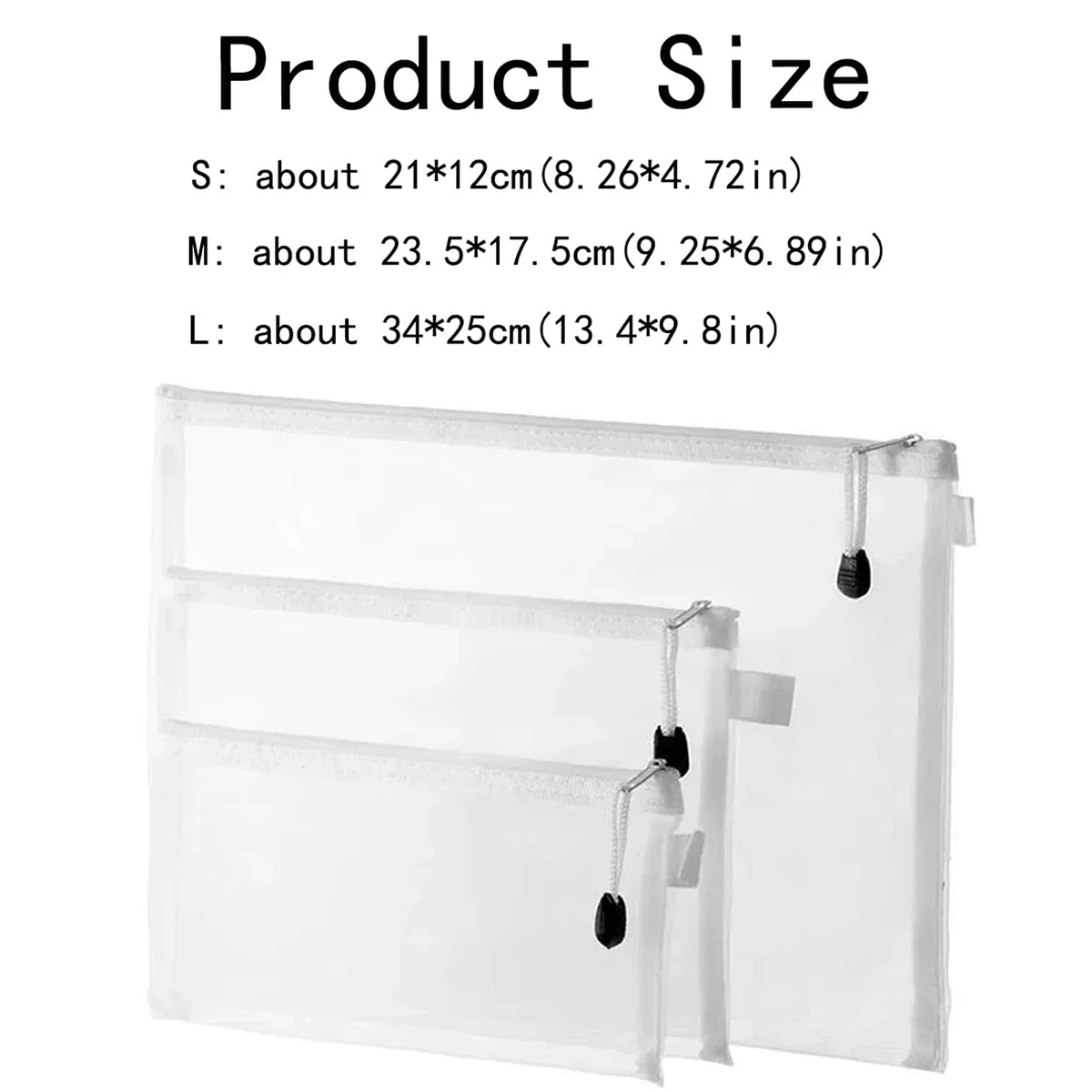 Set of Waterproof Mesh Zipper Pouches for Versatile Storage and Organization