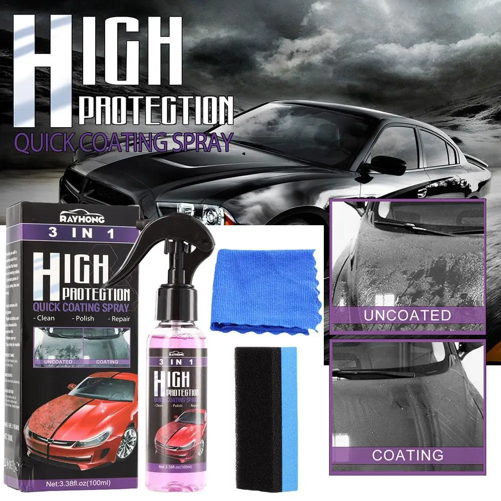 

1-10PCS 3 In 1 Car Ceramic Coating Spray Auto Nano Ceramic Coating Polishing Spraying Wax Car Paint Scratch Repair Remover 100ml