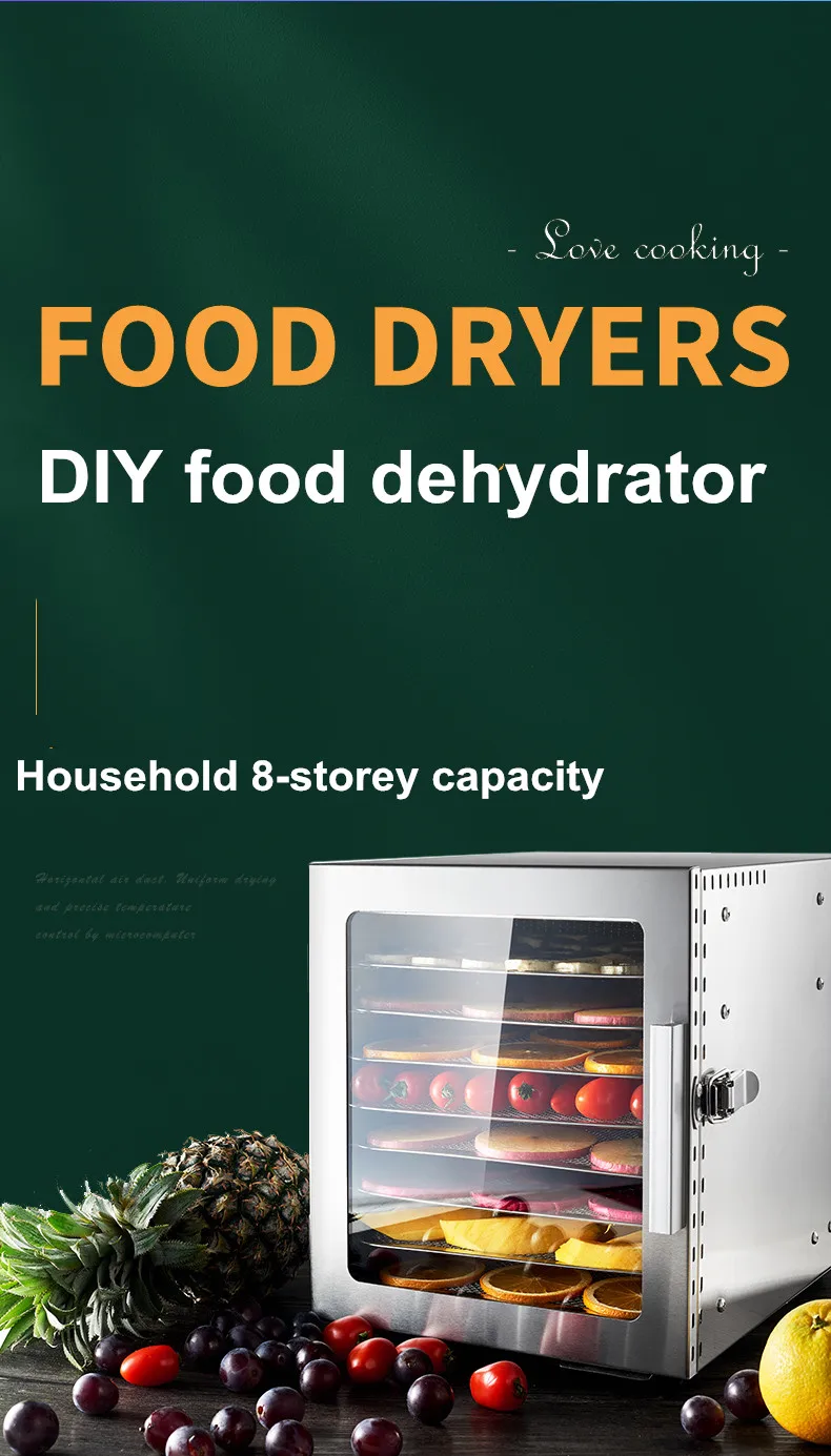 Description Picture 2 of item8L Layer Dryer Fruit Machine Touch Fruit And Vegetable Dried Fruit Machine Home Food Dehydrator Machine Food Drying Household
