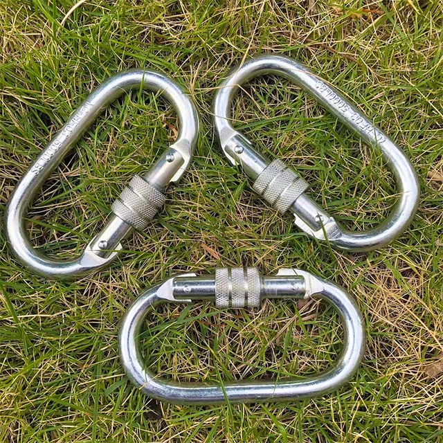 Moschettoni Da Arrampicata UIAA 25KN - 2 Pezzi Con Corde Nylon, Autobloccanti - Foto 4