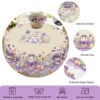 1 Piece Easter Round Decorative Tablecloth Table, 5 Sizes Available, Easter Bunny Egg Lavender Plaid Printed Tablecloth, Edge Embossing Process, Spring Garden Tablecloth Decoration, Tablecloth for Daily Home Kitchen, Terrace Use, Easter Decoration 5