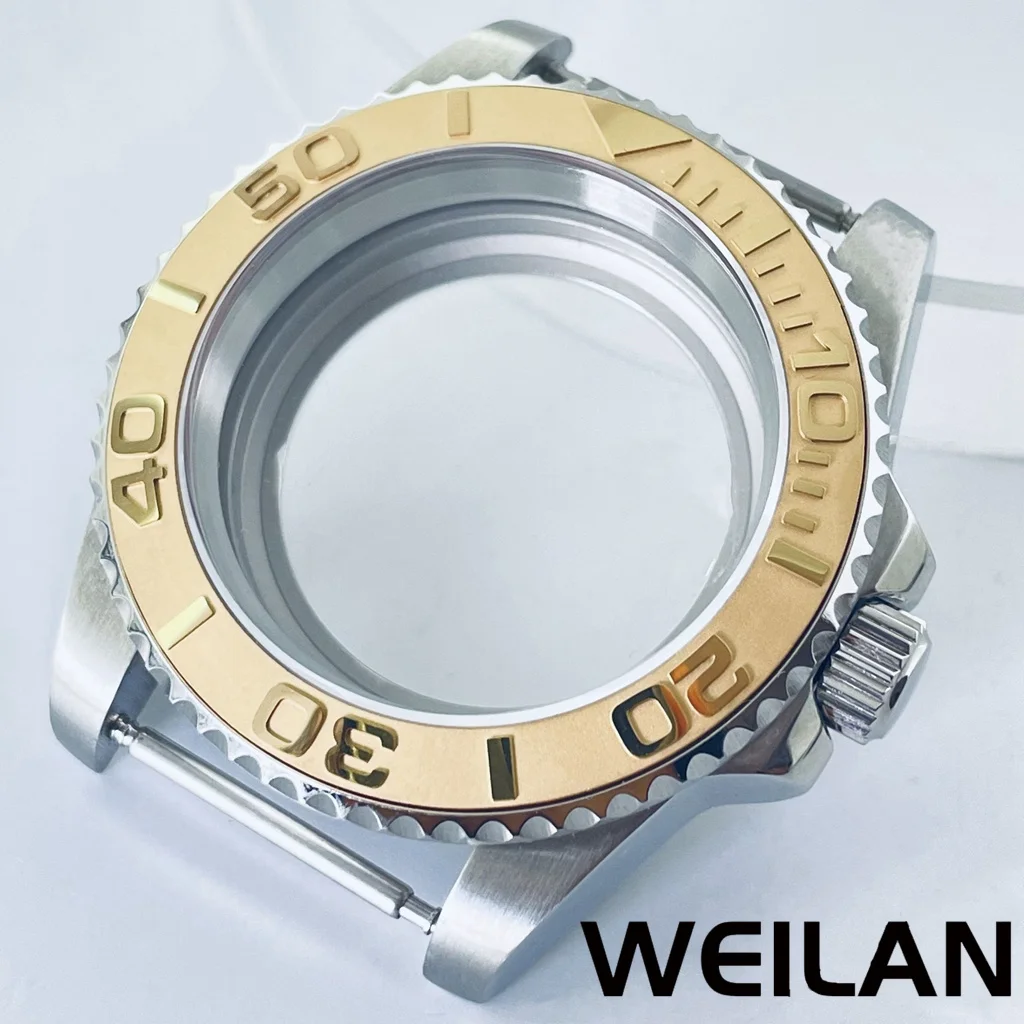 Silver Watch Case with Ceramic Bezel and Sapphire Crystal
