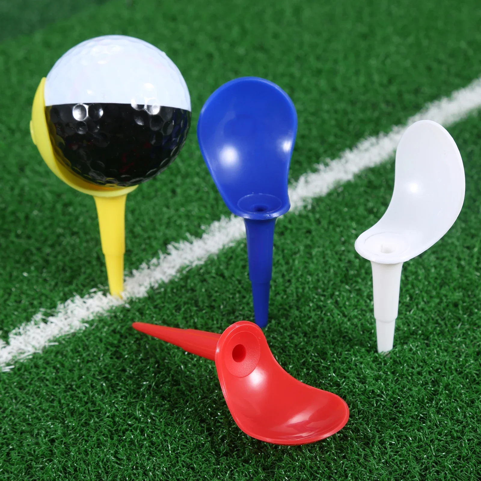 30 Pcs 83mm Plastic Golf Tee Tees Holder Replacement Driving Range Hitting Trainer Club  Training Tool Accessories Random Color