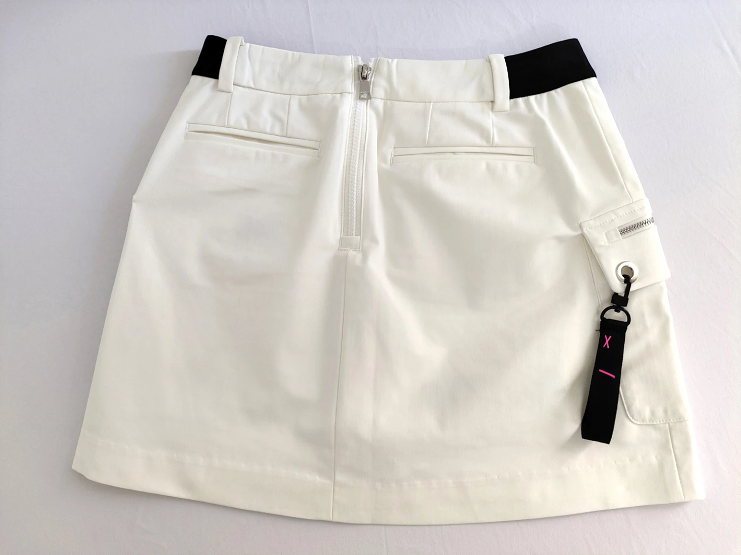Women's Golf Short Skirt Stretch Elastic Band Big Zippered Pocket Casual Bottom with Short Pants