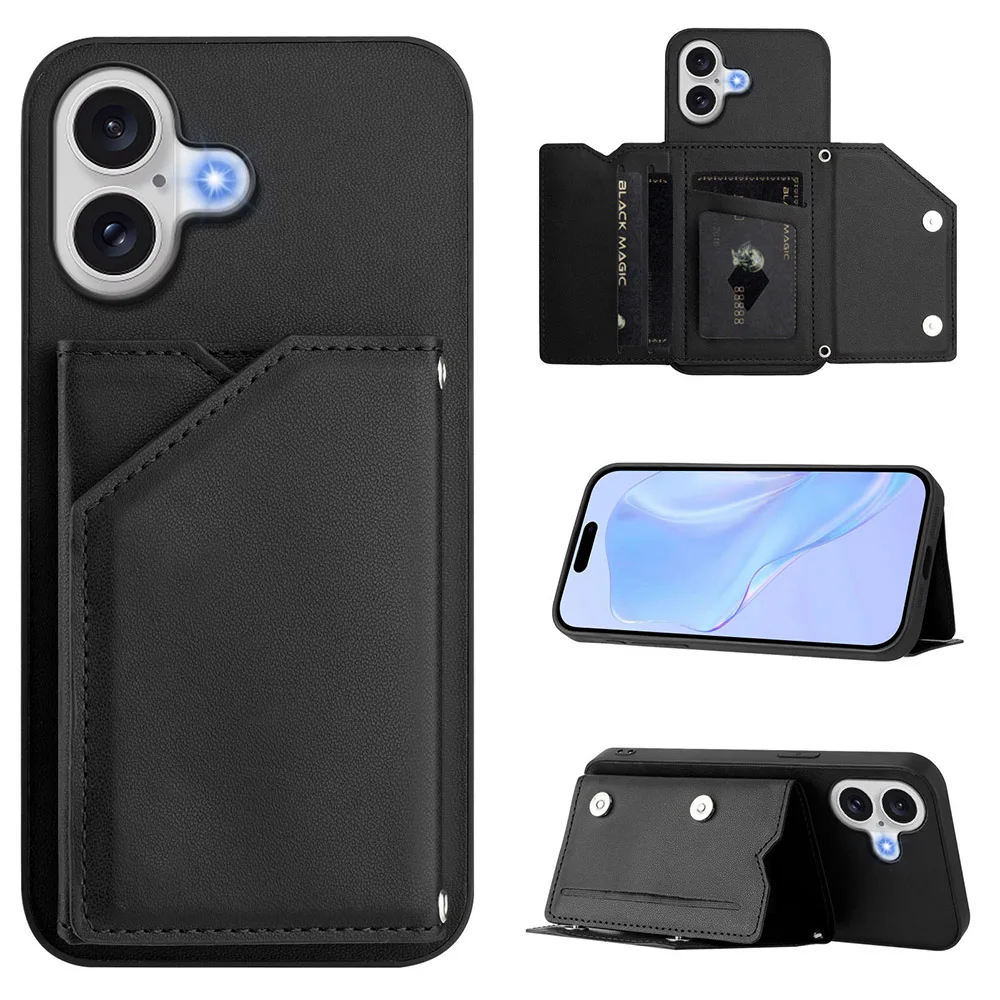 Card Holder Button-Flip Leather Wallet Phone Cover