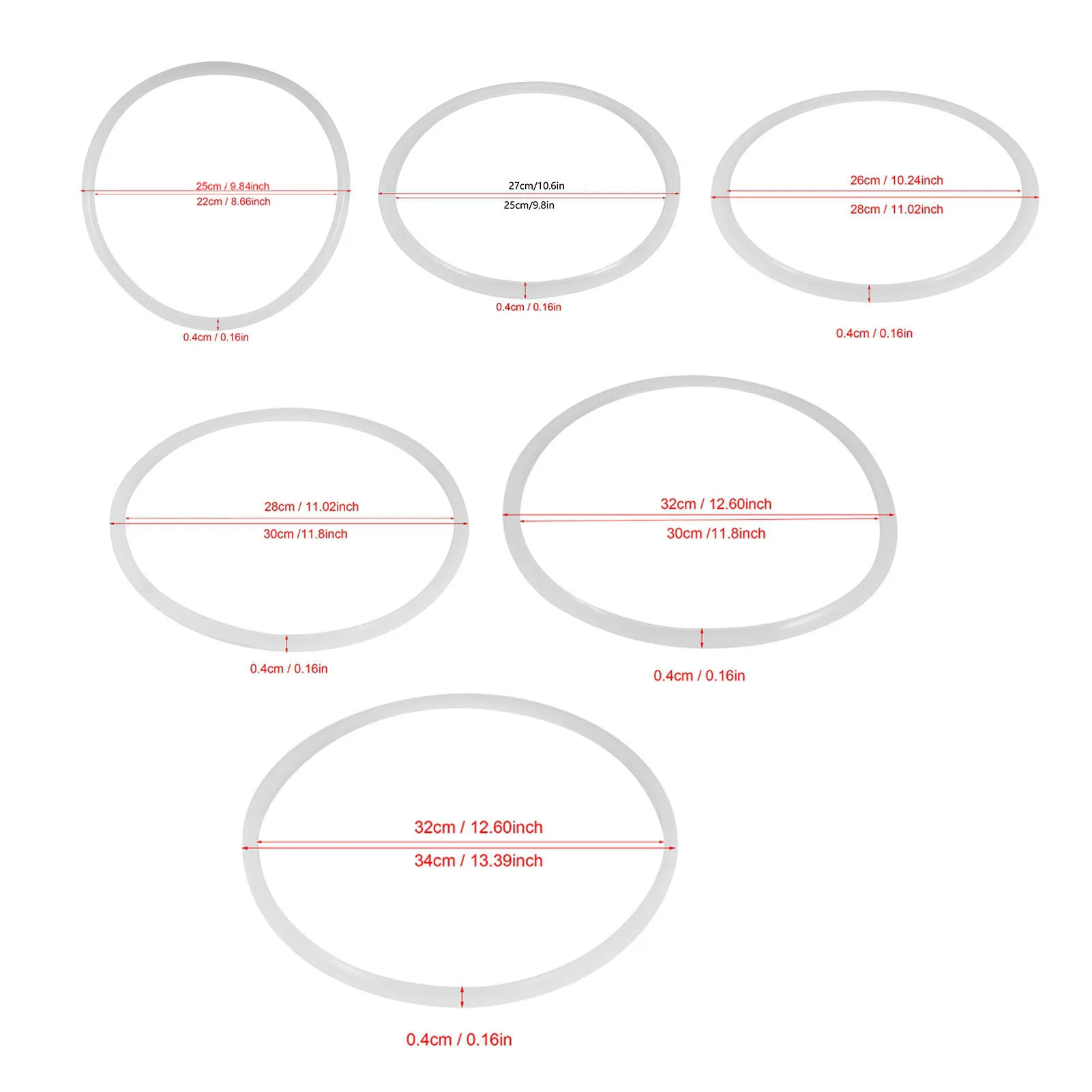 Replacement Clear Silicone Gasket Sealing Ring 6 Sizes For Home Pressure Cooker Kitchen Tool Pressure