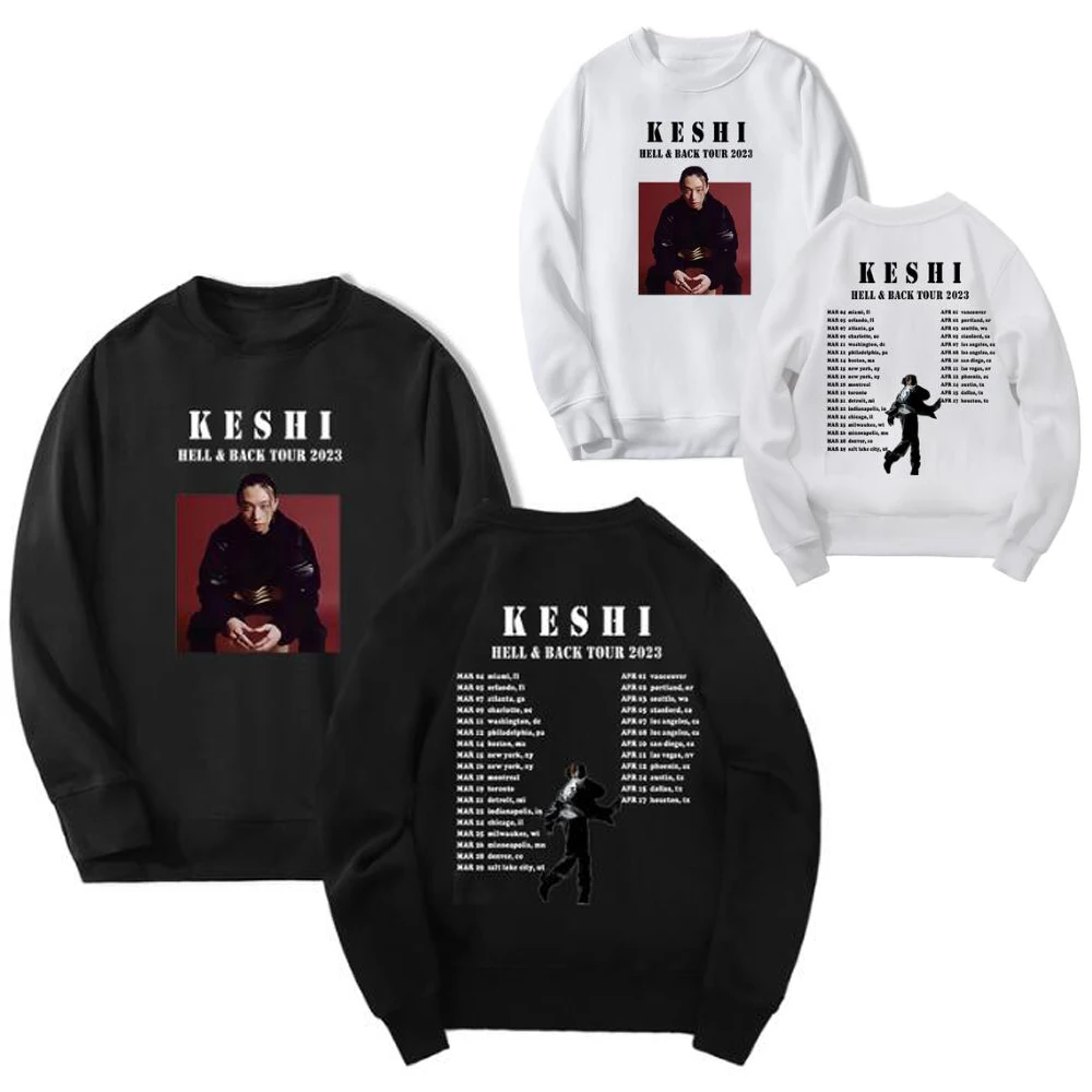 

Keshi Merch Hell & Black Tour 2023 Oversized Hoodie Crewneck Long Sleeve Sweatshirts Harajuku Streetwear Men Women's Clothes