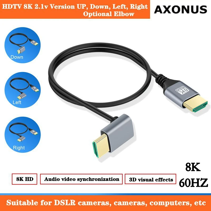8K 2.1V Versione Hdmi Compatibile Con Maschio A Maschio Dual Bend Computer Tv Display Proiettore Hd Cavo Adattatore Dati 0.5M 1M