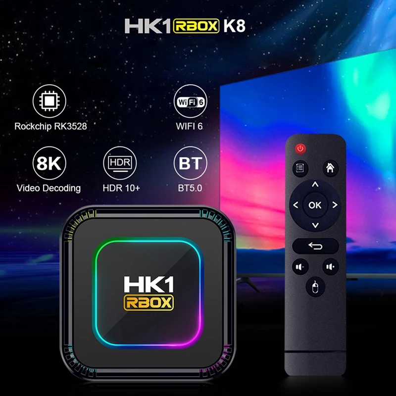 스마트 TV 박스, 안드로이드 13, 4 + 64G, RK3528, 8K HDR, 10 RGB 조명, 와이파이 6 BT 5.0 음성 미디어 플레이어, 신제품