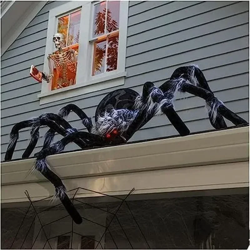 

Реалистичный черный плюшевый паук 30-200 см на Хэллоуин, украшение, реквизит, имитация гигантского паука, детская игрушка, украшение для дома