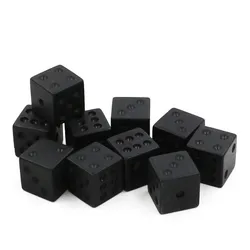 10/20/50pcs/set 16mm Acrylic Matte Non-printed Points Black Dice Right Angle Cube For Bar KTV Board Game Accessories