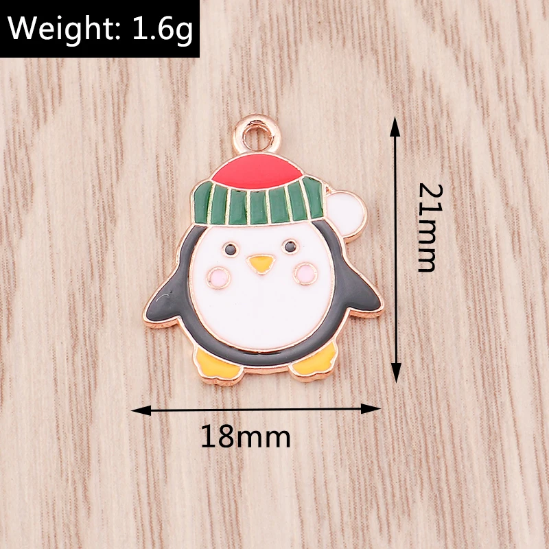 10 Stück Gemischte Niedliche Emaille-Weihnachtsanhänger mit Weihnachtsmann, Baum und Schneemann für Schmuckherstellung, Ohrringe, Halsketten, DIY-Basteleien und Geschenke – Detail 11