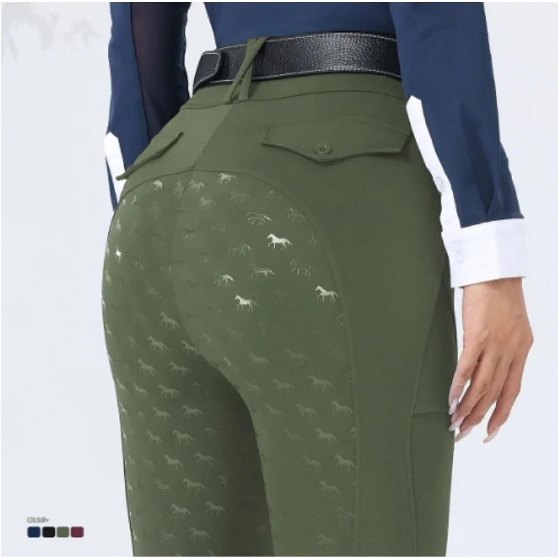 Full Seat Silicone Equestrian Breeches Anti-pilling Horse Riding Tights Jodhpur Leggings Pants Women Equestrian Clothes