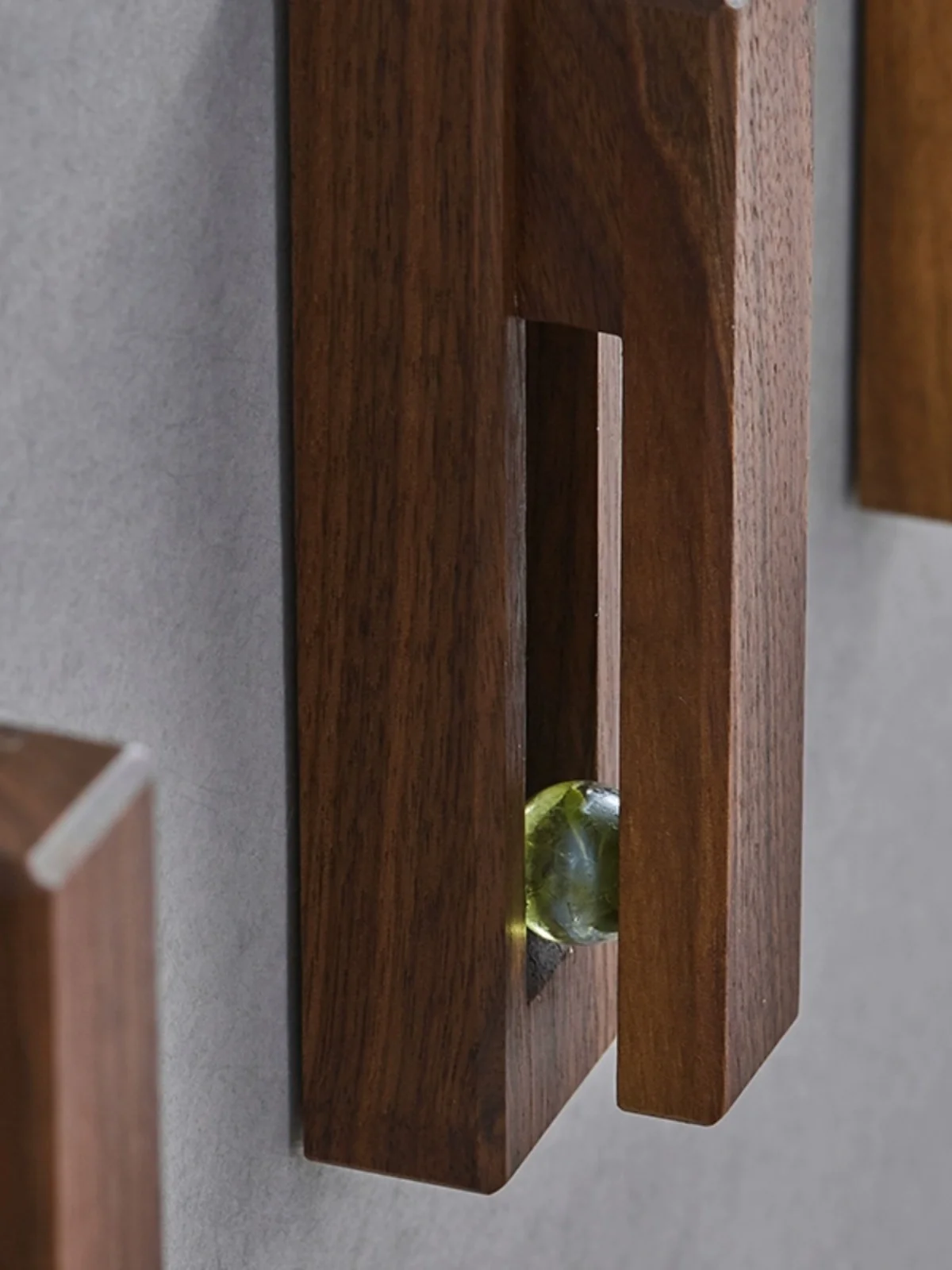 Black mahogany hook door back porch wall living room simple wooden non-perforated solid wood coat hook