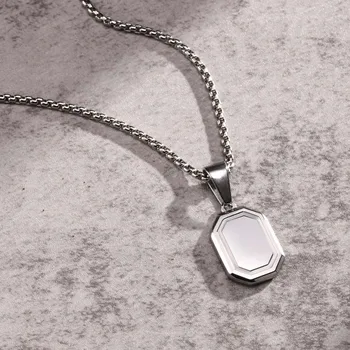 Steadfast Edge - Men's Octagon Pendant Necklace 1