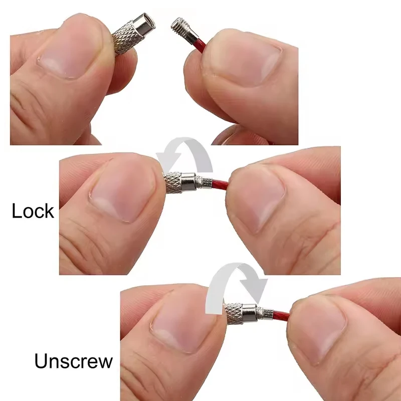 Versatile PVC Coated Stainless Steel Wire Keychain Kit - Durable Cable Ring and Screw Locking Accessories