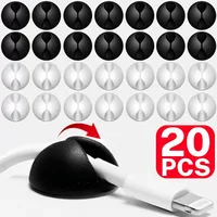 1-20 ชิ้นสายคลิป Winder ซิลิโคนสาย Desktop Wire Storage Charger สายไฟคลิปสําหรับชาร์จรถยนต์ผู้ถือสายหูฟัง 1