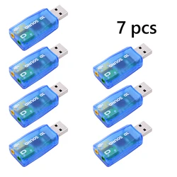 Advanced External USB Sound Card with 3D Audio and Plug - and - Play Functionality (Blue 7 pcs)