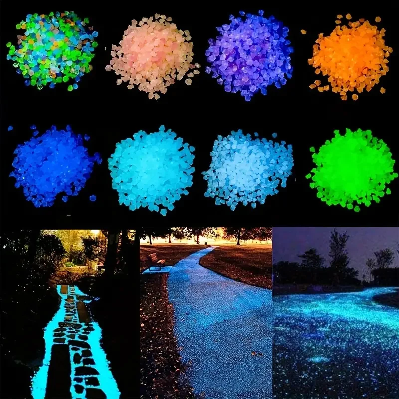Description Picture 6 of item2000pcs Luminous Sand Glow in Dark Pebbles Stone Home Garden Outdoor Path Lawn Decoration Fish Tank Aquarium Decor 3-5mm