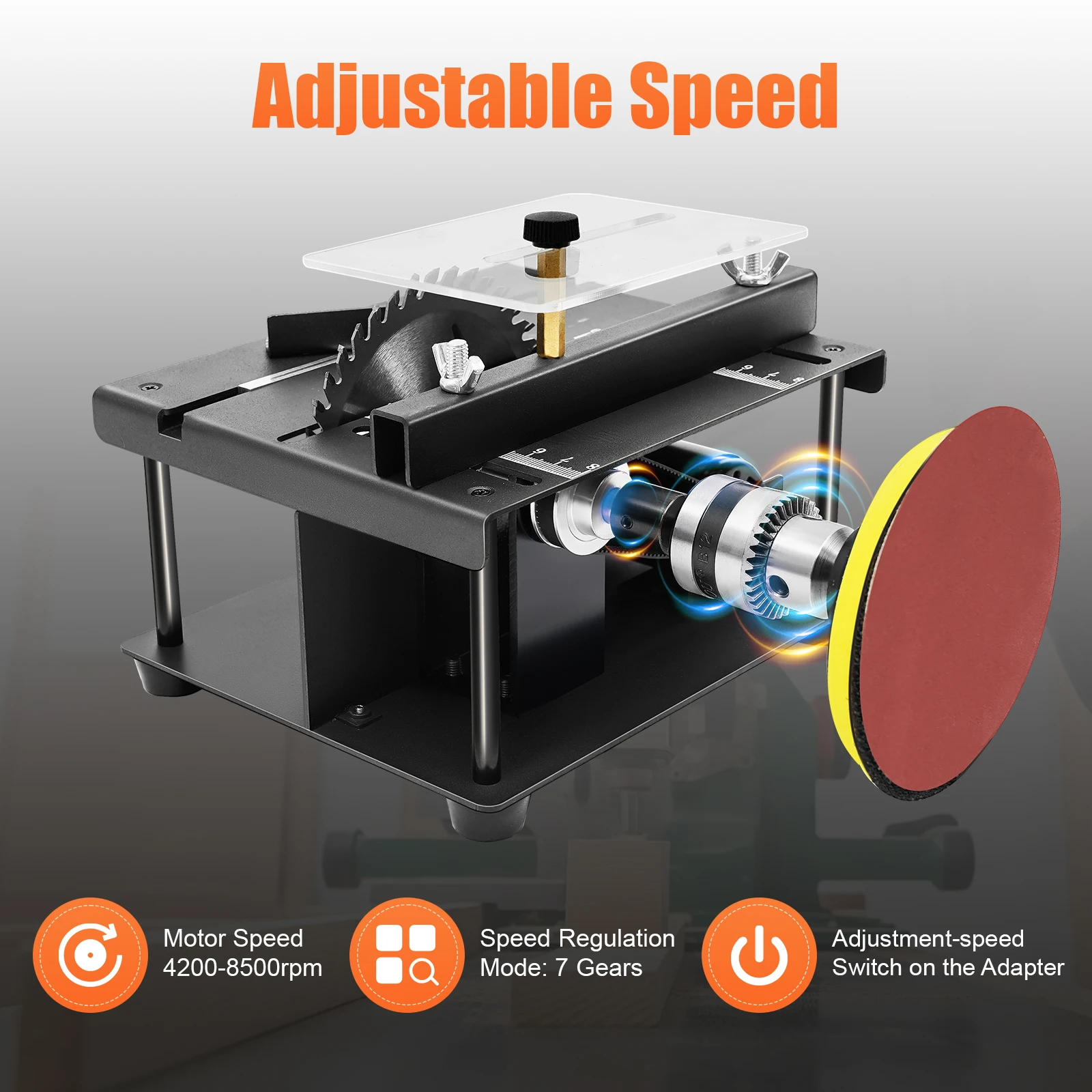 Mini Sliding Table Saw Kit Woodworking DIY Hobby Model Sliding Cutting Bench Multifunction Saw 8500r/min