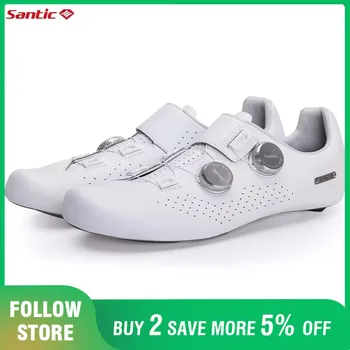 Santic Men's Cycling Shoes New Hardness16 Titanium Alloy Sole Auto-Lock Outdoor Bicycle Sneaker Adjustable Pro Road Racing Shoes 1