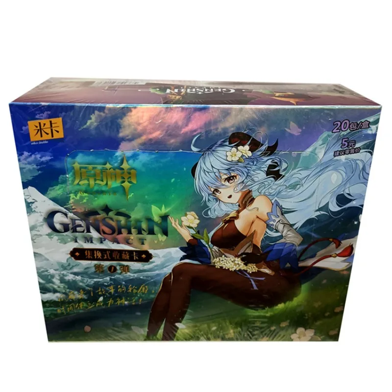 

Popular anime Genshin Impact Game Surrounding Authentic Character Venti Beelzebul Flash Collection Card Box Childrens Toy Gifts