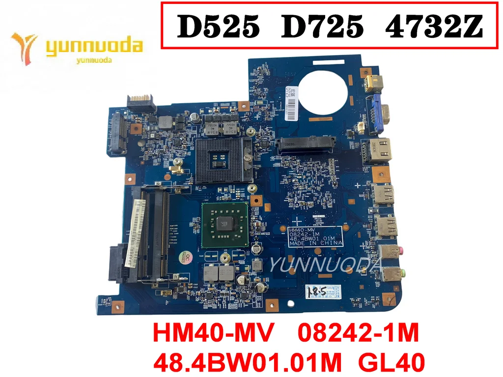 Placa-mãe do Portátil para Acer Aspire Bom Testado Hm40-mv 082421m 48.4bw01.01m D525 D725 4732z Gl40