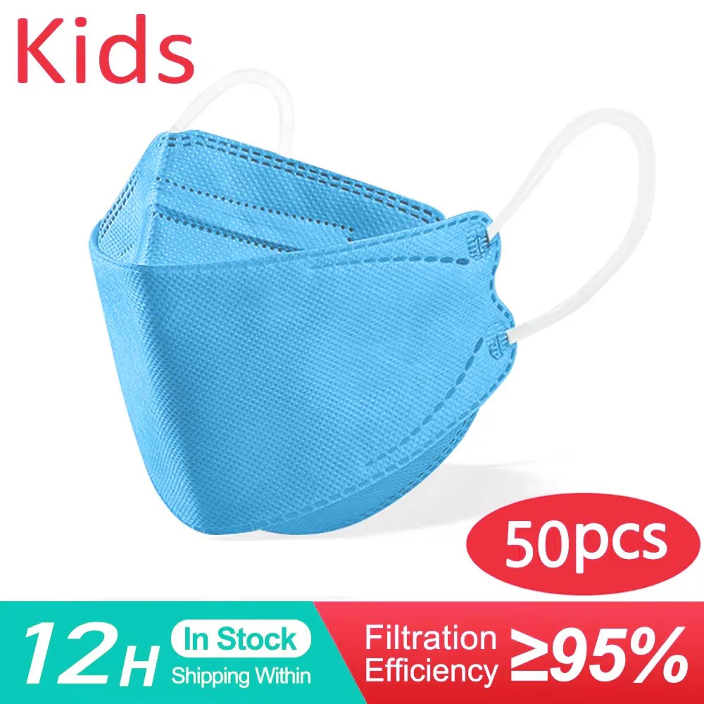Détail du masque jetable enfant : trois couches filtrantes et barrette nasale ajustable.