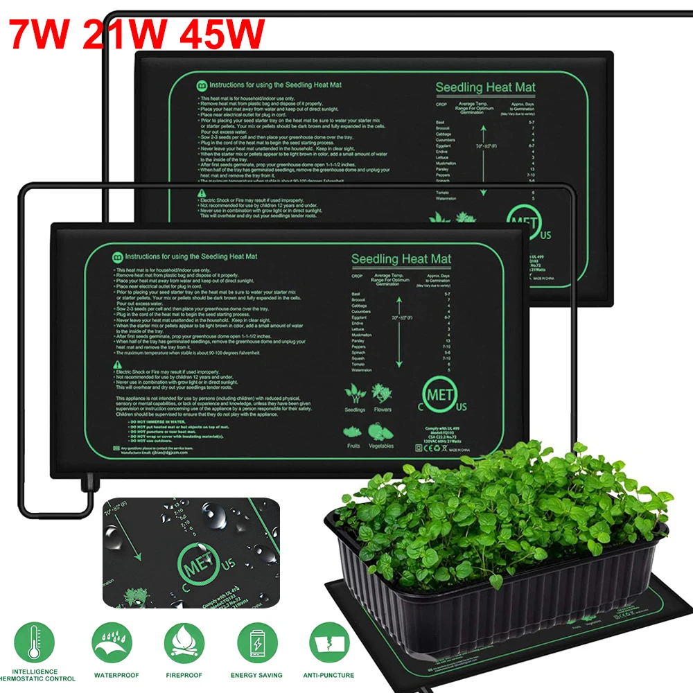 10/25/50CM Seedling Heat Mat Indoor Plants Germination Waterproof
