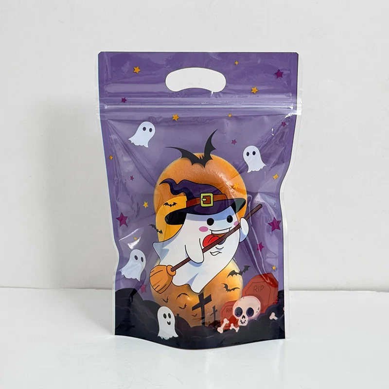 20/50 Stück Halloween Süßigkeiten Tasche Cartoon Kürbis Geist Geschenk Kekse Druckverschlussbeutel Halloween Party Dekor Kinder Süßes oder Saures Gefälligkeiten – Detail 12
