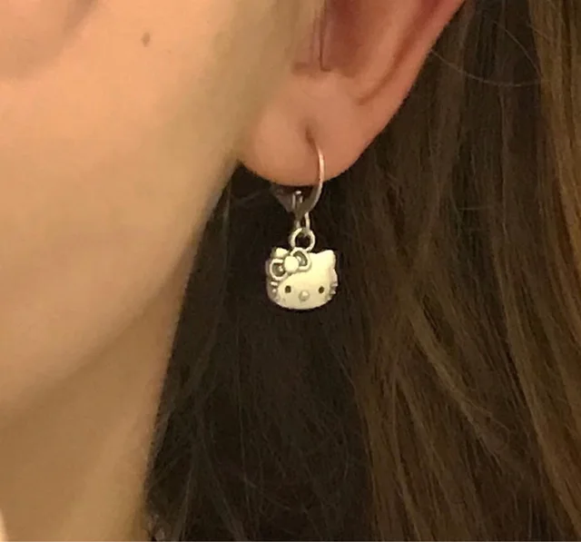 Sanrio Kawaii Hello Kitty Jewelry Hoop Ear Studs with Korean Earrings Loop Earrings for Women Luxury Party Accessories Kuromi 3