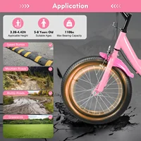 Vélo pour enfants de 16 pouces, pour enfants de 5 à 8 ans, hauteur de 100 à 135 cm, cadre en acier au carbone, double frein, siège réglable, roues d'entraînement 5