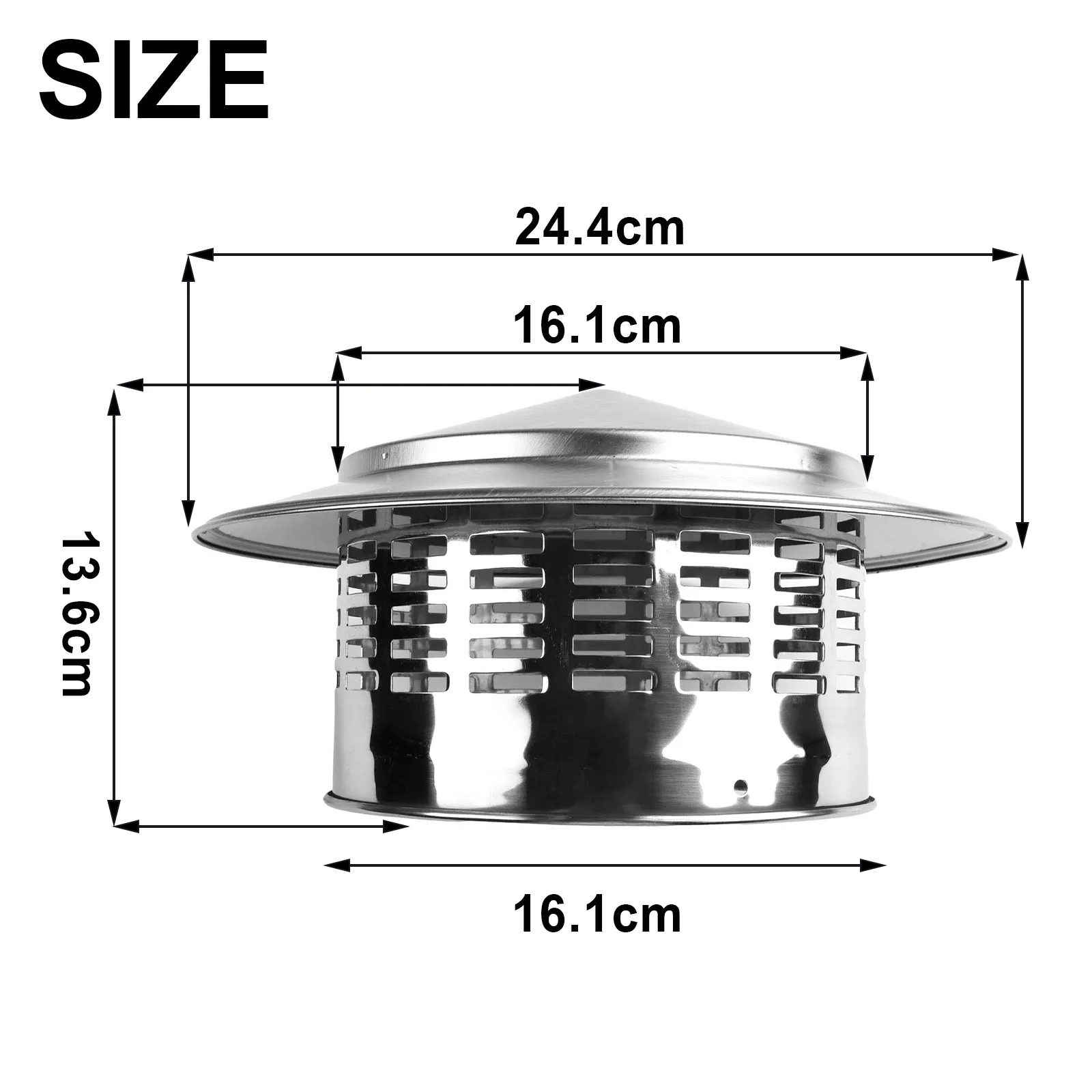 

1 X Chimney Cap Stainles Steel Air Extraction Hoods For Ventilation Ducts Outlet Roof Pipe Chimney Cap Exhaust Hood