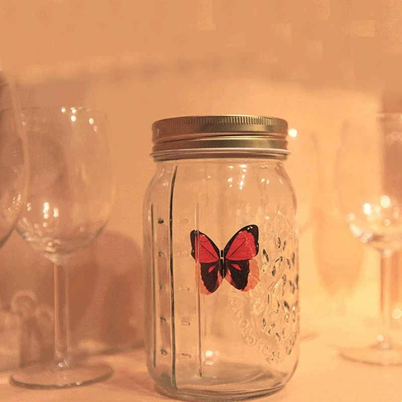 1PC LED Animated Butterfly In A Jar Fluttering Amazing Collection Battery Operated