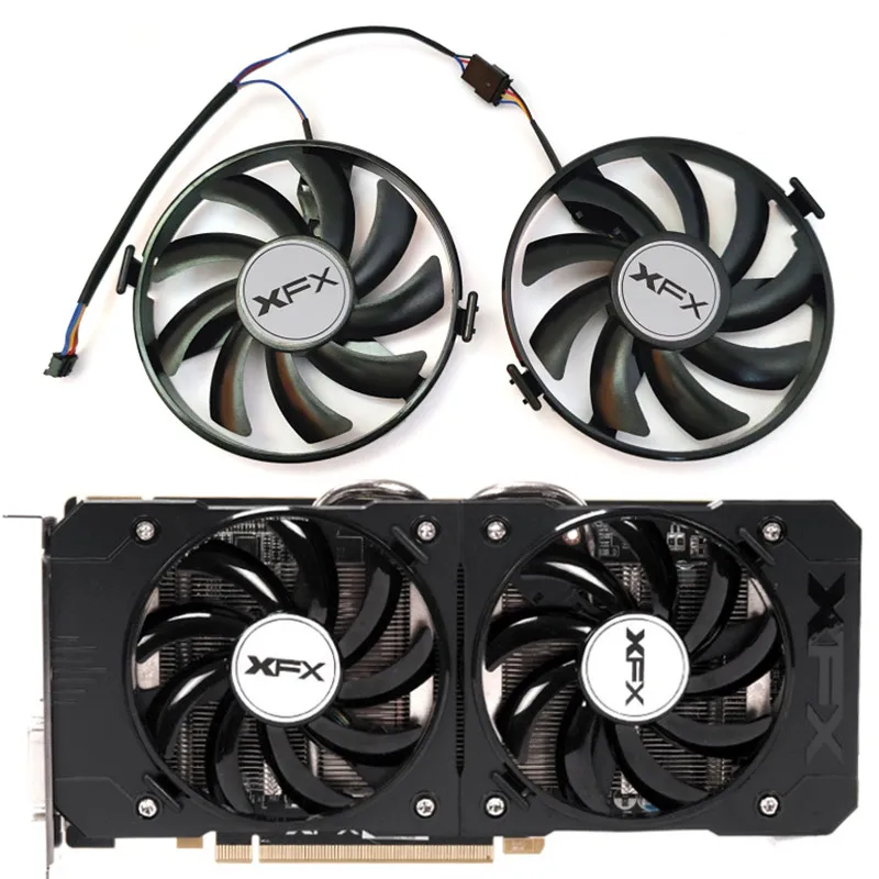 

2PCS NEW FDC10U12S9-C FY09010H12LPB R9 370 GPU Fan，For XFX R9 380 370 X、R7 350 360 370、RX 460 560 Graphics card cooling fan
