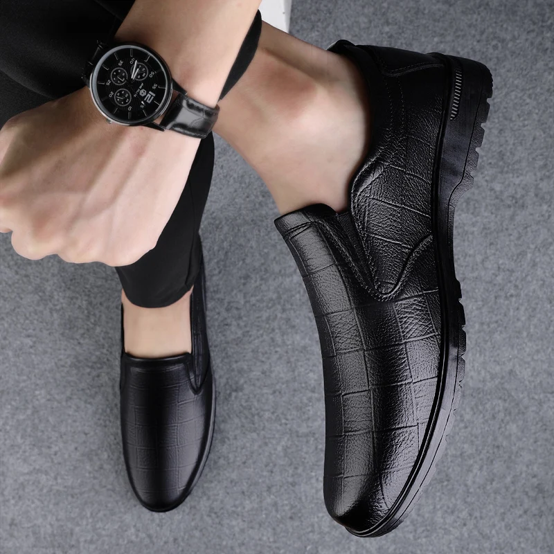 Mocassini Per Scarpe Sportive Da Uomo Scarpe Da Guida Nere Slip-On In Pelle Antiscivolo Scarpe Da Ginnastica Scarpe Eleganti Da Uomo Calzature Leggere