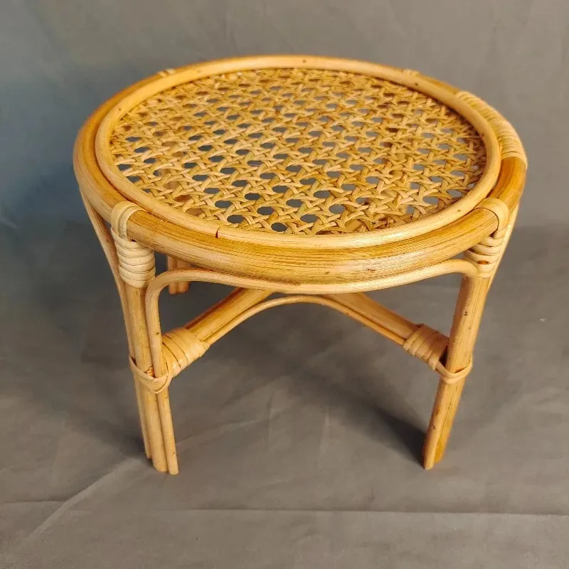 Handmade Woven Newborn Photography Rattan Wood Desks Chairs House Decor Baby Shooting Posing Accesories Girl Boy Model Toy