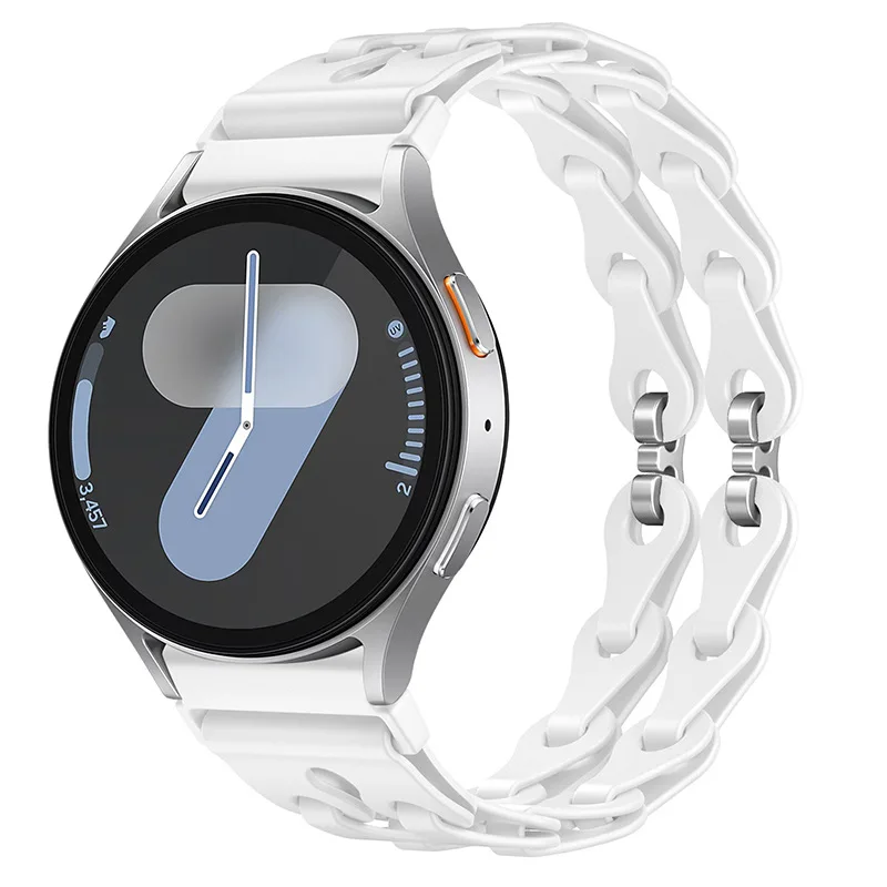 Silicone Chain Strap - 20mm/22mm Versatile Smartwatch Bracelet
