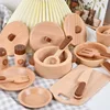 Natural Wood Children's Preschool Toys Fruits And Vegetables Simulation Play House Kitchenware Cognitive Wooden Model Toys 1