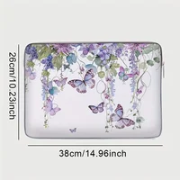Ensemble une pièce, deux styles, sac et porte-documents pour ordinateur portable à motif papillon violet, adapté aux ordinateurs portables de 14 pouces 2