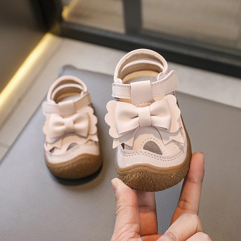 

Baby Girls Sandals Summer Children Bow Princess Shoes Kids Beach Sandals Soft Soled Anti Slip Infant Toddler First Walkers Shoes