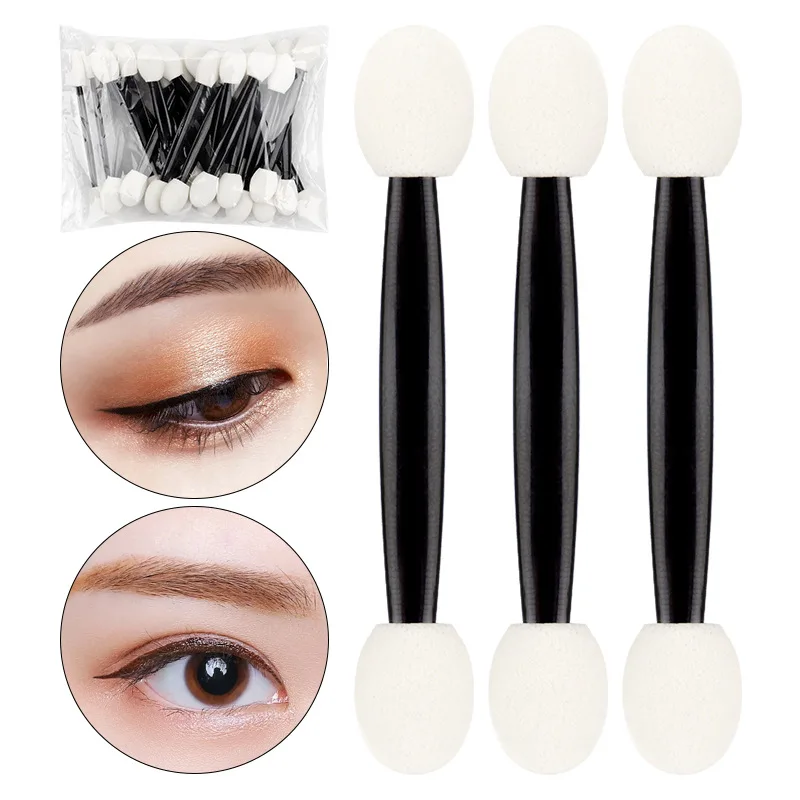 Professional Sponge Stick Eye Shadow Brush Applicator Cosmetic Makeup Double-head Eyeshadow Tools 25 Pcs