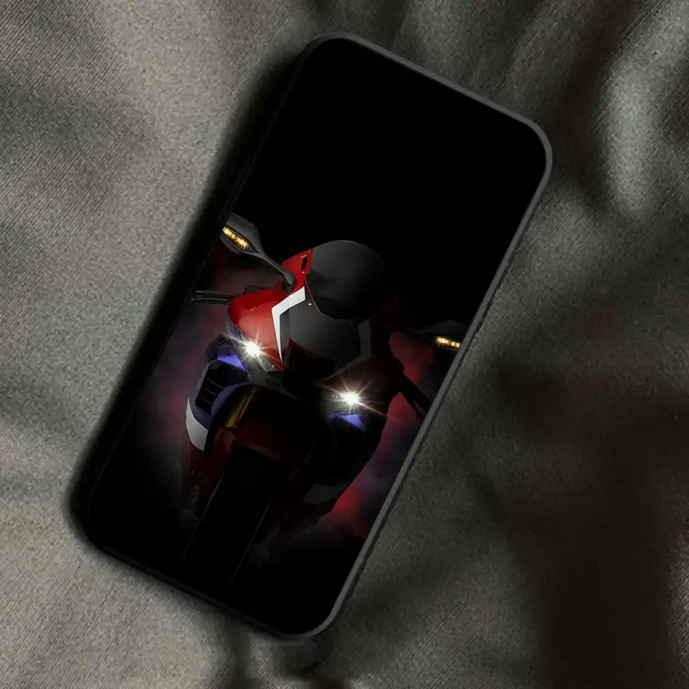 Sleek Black Silicone Soft Case with Moto Design