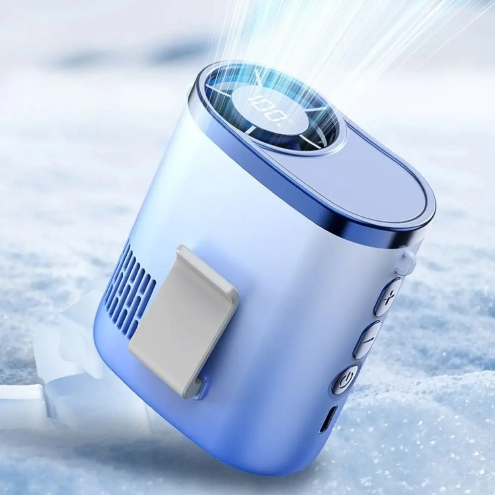 휴대용 허리 클립 팬 USB 충전식 컴팩트 디자인 교수형 목 팬 강력한 기류 LED 디스플레이 미니 전기 팬 원예