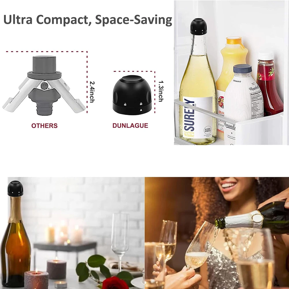 Champagne Wine Bottle Stopper with Silicone Wine Toppers Stopper Reusable Saver Cork Superior Leak-Proof Keeps Fresh rubber stopper