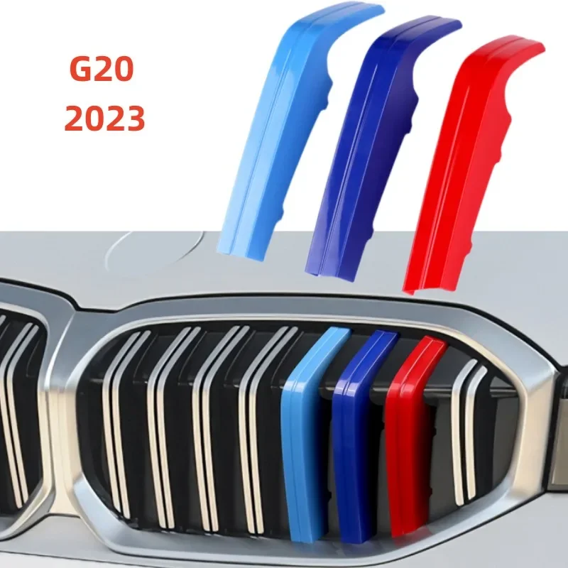 3D Car Front Grille Trim Strips Grill Cover Sticker for BMW G20 New 3 Series M Accessories car exterior accessories car grill mesh grille braces