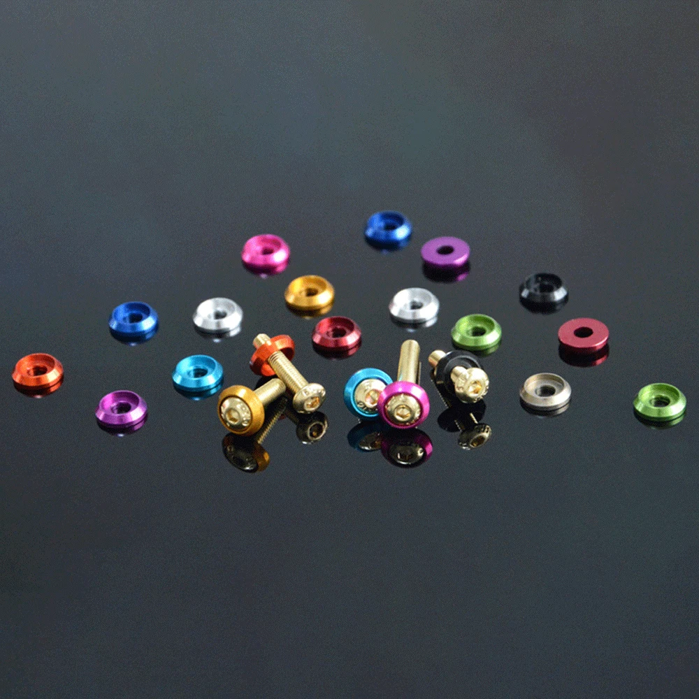 A Variety of Colors M3  Aluminum Alloy(T6061)  Cone Washer for Button Head Screw Bolts For RC Model
