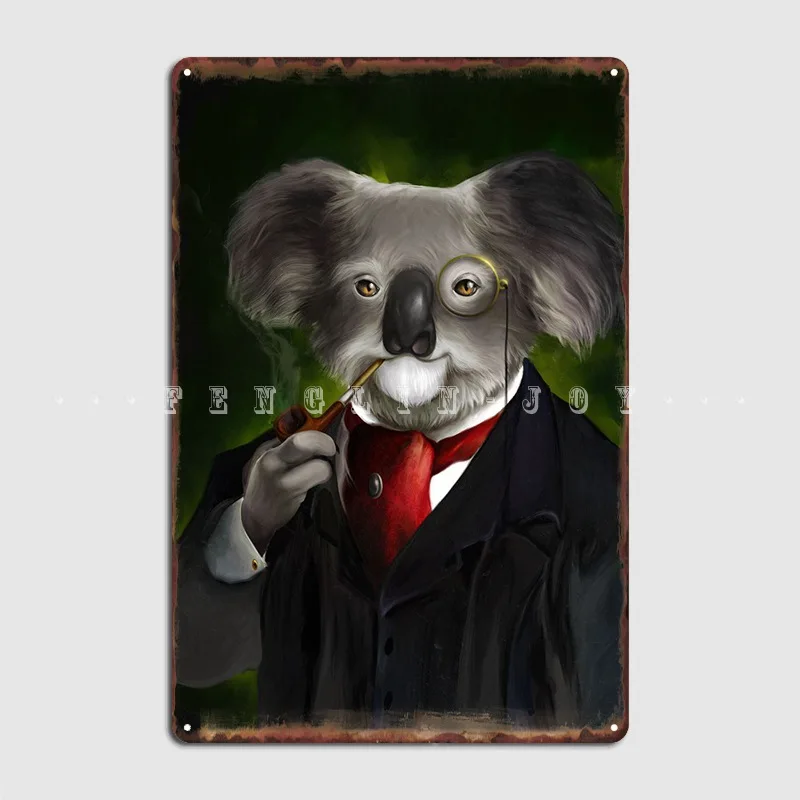 

Металлический джентльмен Koala, украшение для кухни, кинотеатра, кухни, Классический жестяной плакат