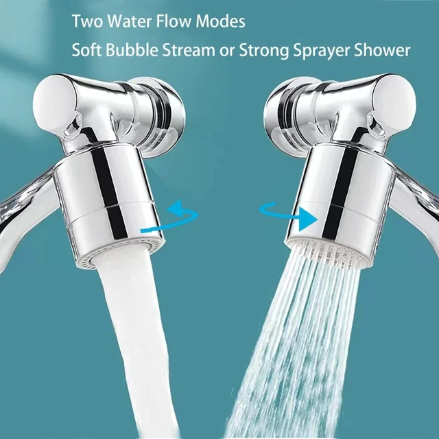 1080° Rotation Faucet Dual Mode Extender Sprayer Head Kitchen Robot Arm Extension Faucets Mixer Aerator Bubbler Water Tap Nozzle 4